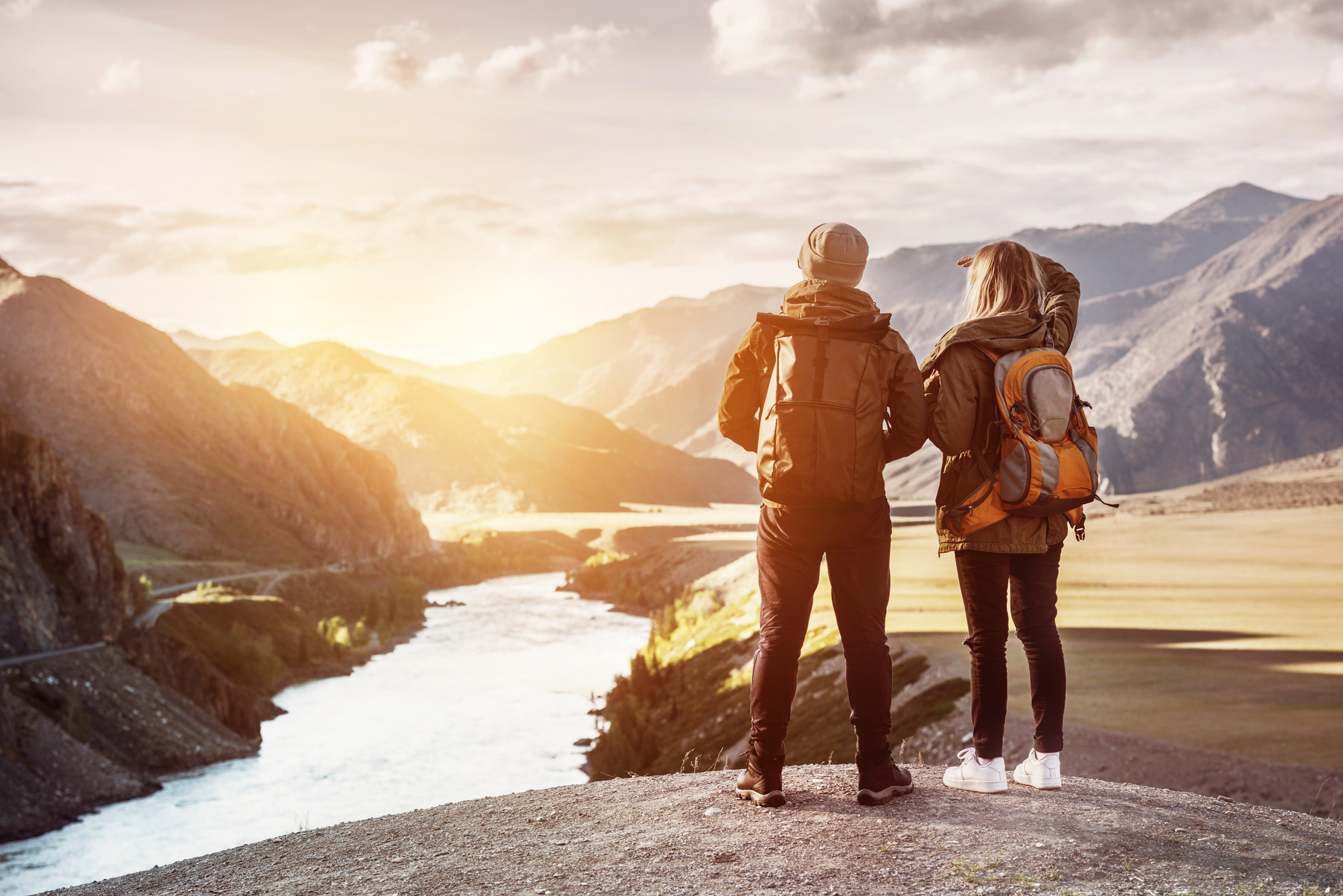 travelers looking out at adventures ahead